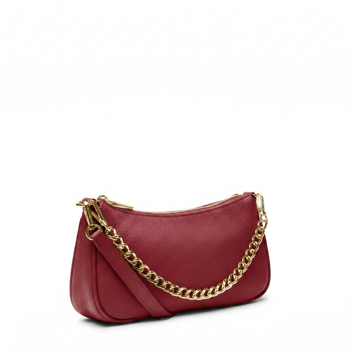 Greta Chain Small Pochette Garnet Red