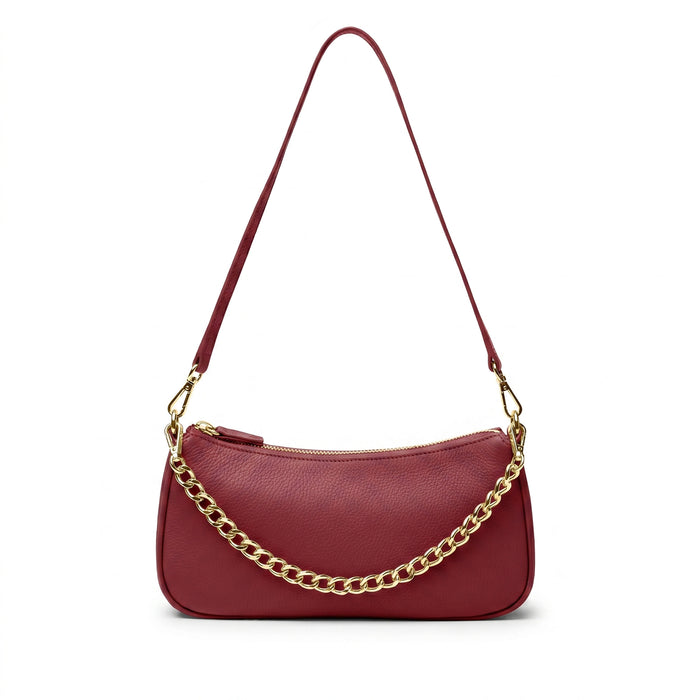 Greta Chain Small Pochette Garnet Red