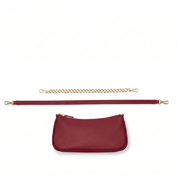 Greta Chain Small Pochette Garnet Red