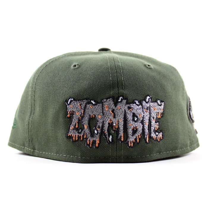 Halftime Zombie Skull Patch New Era 59Fifty Fitted Hat (Dark Green Gray Under Brim)