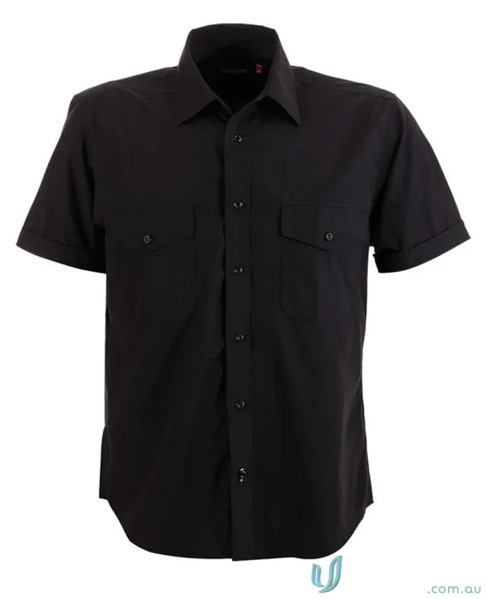 Harley SS Shirt black short-sleeve button-down shirt for workwear or uniforms