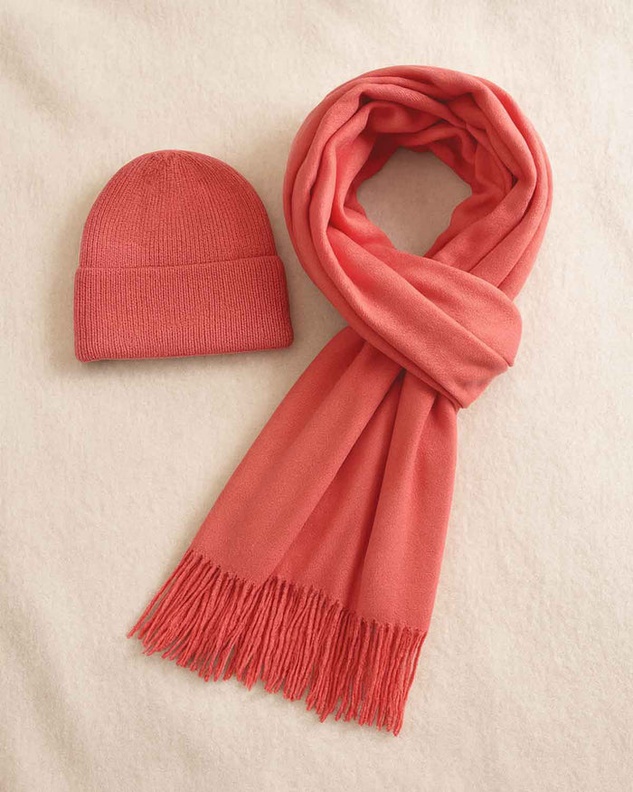 Hat & Oversized Scarf Set  - Pink