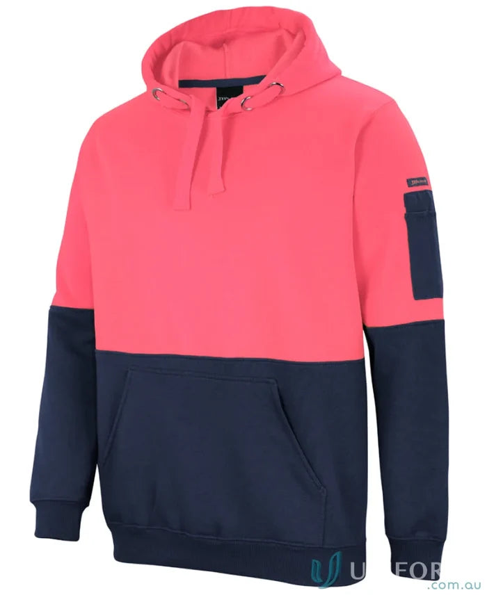 HiVis Pull Over Hoodie in 2xs to 7xl sizes, perfect for uniforms, two-tone design