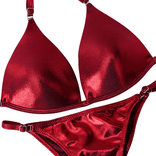 Hologram Maroon Fit Model Competition Suit