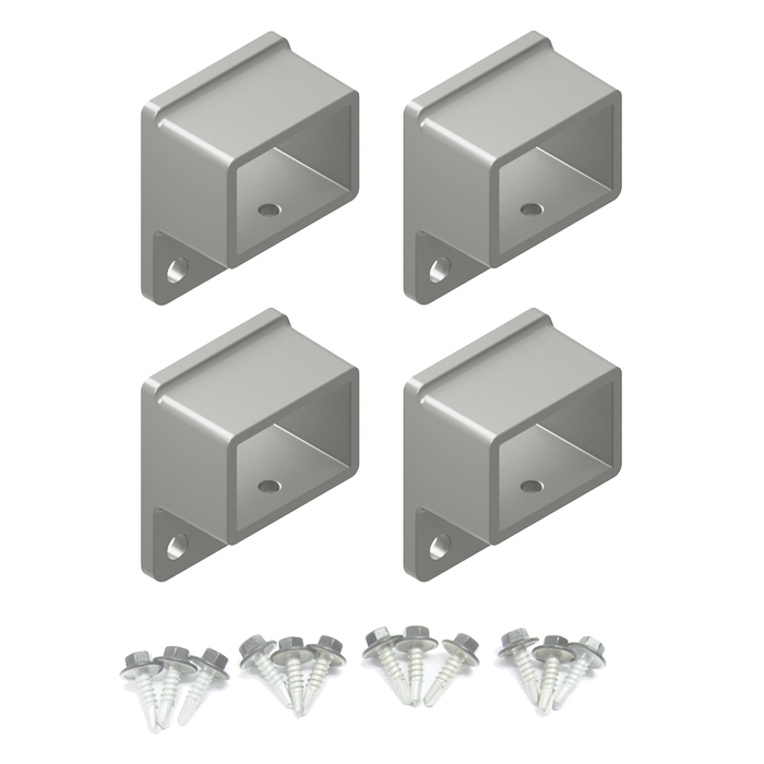HOMESAFE Flat Top Pool Fencing Brackets - 38 x 25mm Fence Bracket - Raked - Shale Grey - Image 1