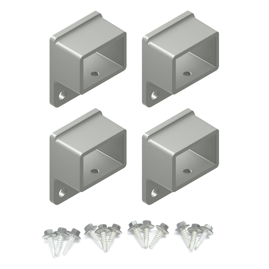 HOMESAFE Flat Top Pool Fencing Brackets - 38 x 25mm Fence Bracket - Raked - Shale Grey - Image 1