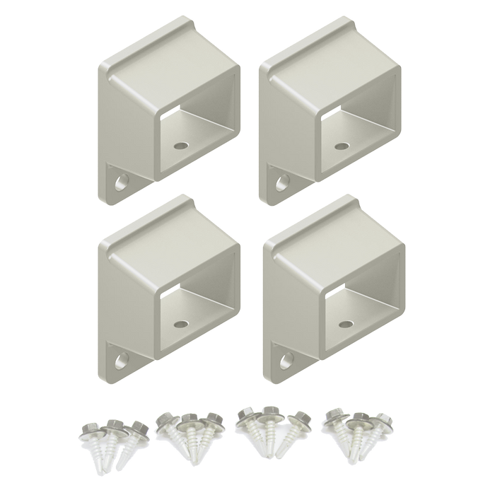 HOMESAFE Flat Top Pool Fencing Brackets - 38 x 25mm Fence Bracket - Standard - Surfmist - Image 1