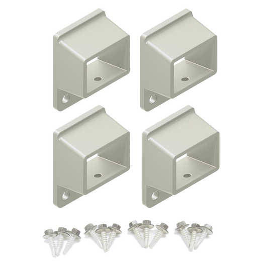 HOMESAFE Flat Top Pool Fencing Brackets - 38 x 25mm Fence Bracket - Standard - Surfmist - Image 1