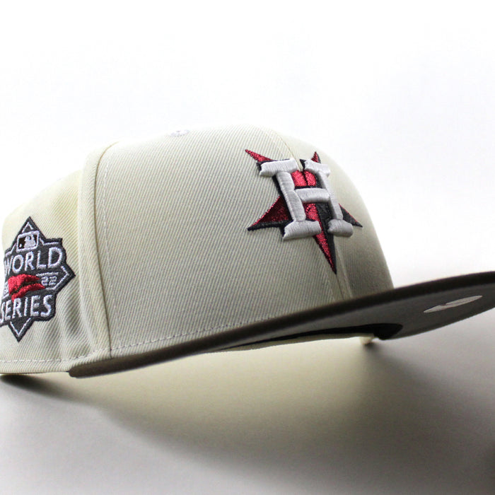 Houston Astros 2022 World Series New Era 59Fifty Fitted Hat (Chrome White Walnut Brown Gray Under Brim)