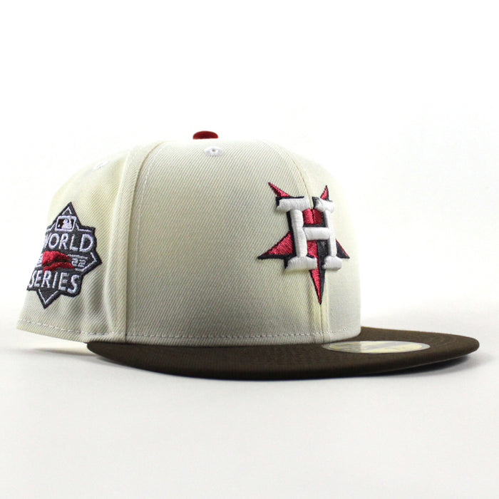 Houston Astros 2022 World Series New Era 59Fifty Fitted Hat (Chrome White Walnut Brown Gray Under Brim)