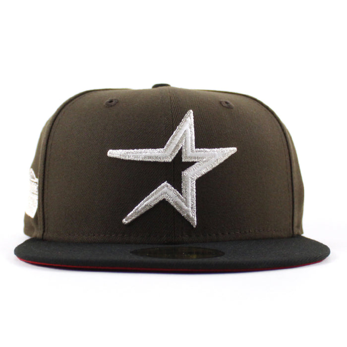 Houston Astros AstroDome New Era 59Fifty Fitted Hat (Walnut Black Red Under Brim)