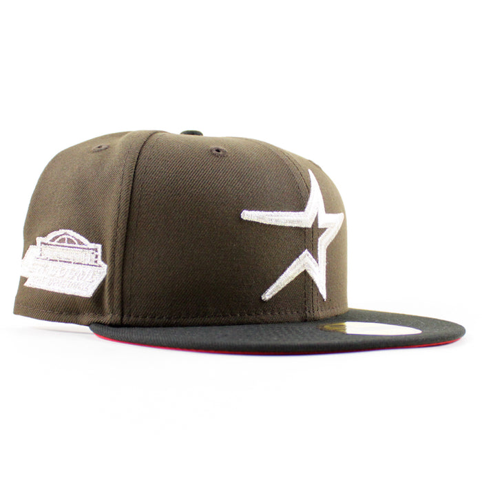 Houston Astros AstroDome New Era 59Fifty Fitted Hat (Walnut Black Red Under Brim)