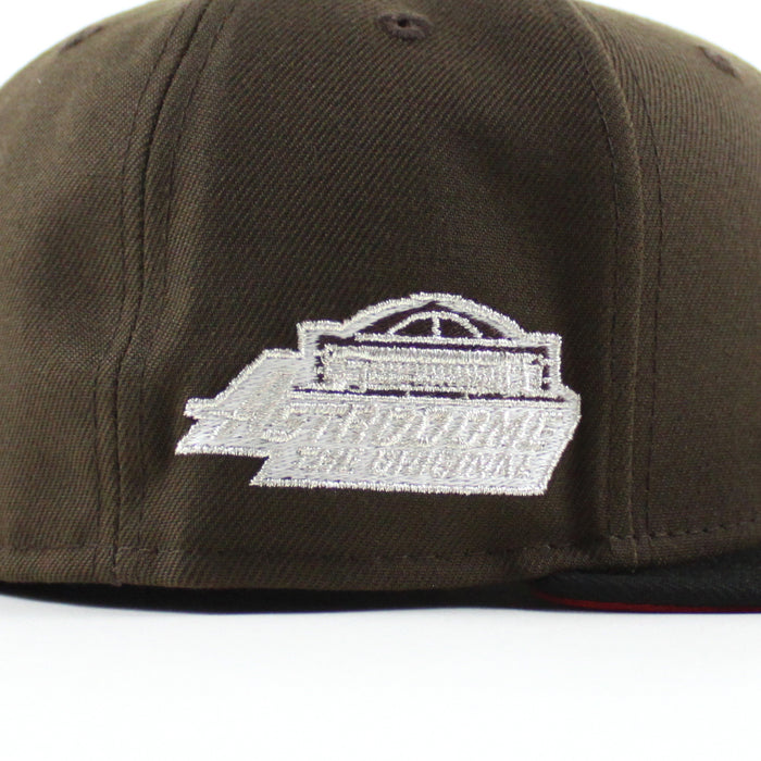 Houston Astros AstroDome New Era 59Fifty Fitted Hat (Walnut Black Red Under Brim)