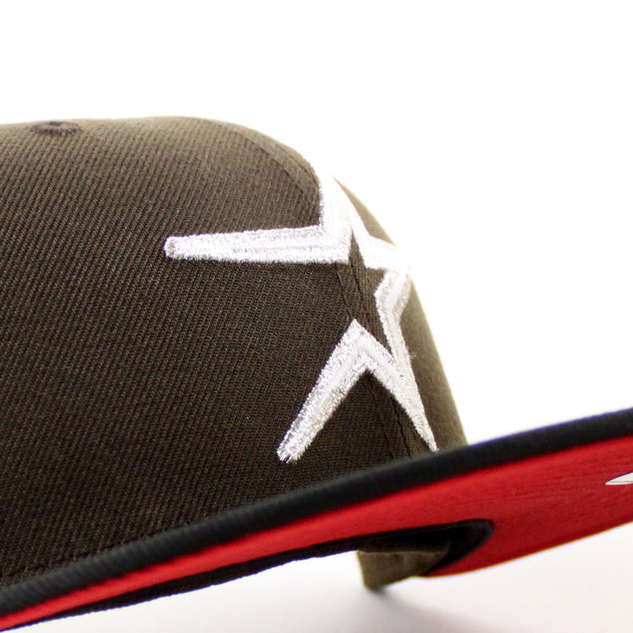Houston Astros AstroDome New Era 59Fifty Fitted Hat (Walnut Black Red Under Brim)