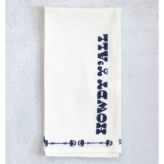 Howdy Block Print Tea Towel
