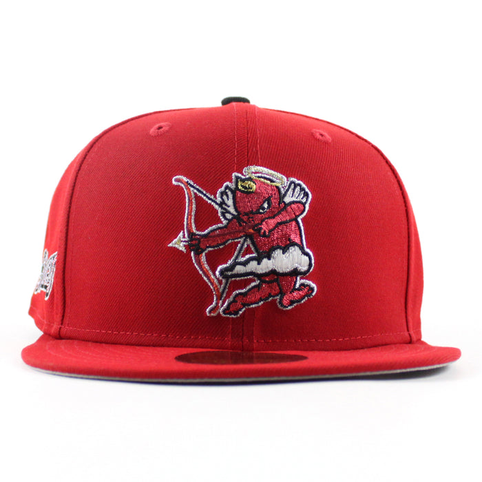 INLAND EMPIRE 66ERS x Anaheim Angels New Era 59Fifty Fitted Hat (Scarlet Red Gray Under Brim)