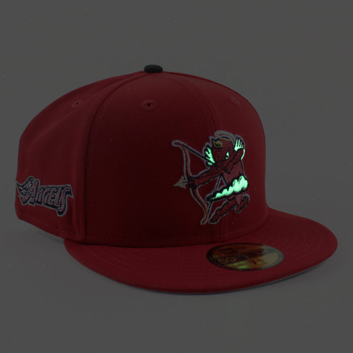 INLAND EMPIRE 66ERS x Anaheim Angels New Era 59Fifty Fitted Hat (Scarlet Red Gray Under Brim)