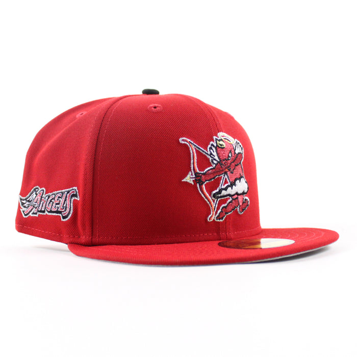 INLAND EMPIRE 66ERS x Anaheim Angels New Era 59Fifty Fitted Hat (Scarlet Red Gray Under Brim)