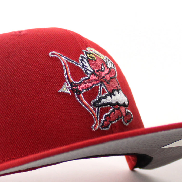 INLAND EMPIRE 66ERS x Anaheim Angels New Era 59Fifty Fitted Hat (Scarlet Red Gray Under Brim)