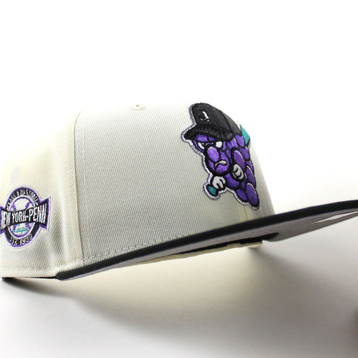 Jamestown Jammers New York Penn Patch New Era 59Fifty Fitted Hat (Chrome White Black Gray Under Brim)