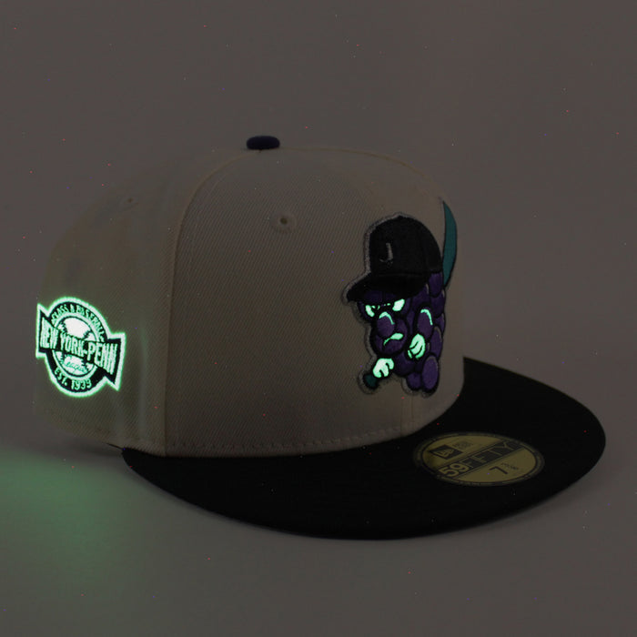 Jamestown Jammers New York Penn Patch New Era 59Fifty Fitted Hat (Chrome White Black Gray Under Brim)