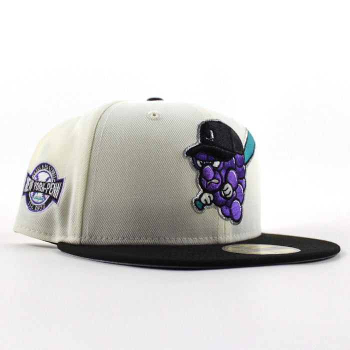 Jamestown Jammers New York Penn Patch New Era 59Fifty Fitted Hat (Chrome White Black Gray Under Brim)