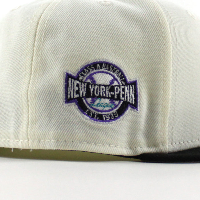 Jamestown Jammers New York Penn Patch New Era 59Fifty Fitted Hat (Chrome White Black Gray Under Brim)