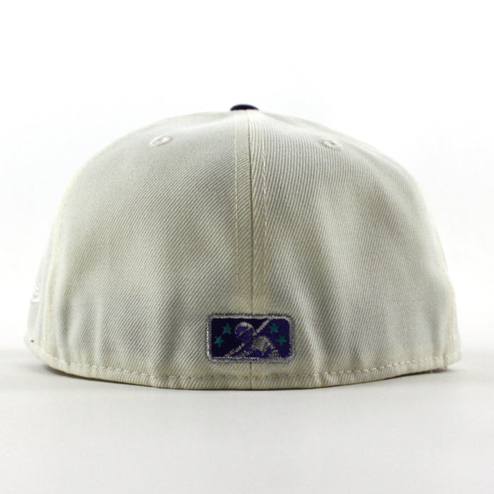 Jamestown Jammers New York Penn Patch New Era 59Fifty Fitted Hat (Chrome White Black Gray Under Brim)
