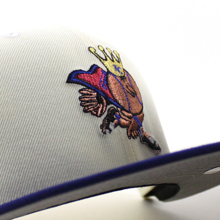 Kansas City Royals 25 Years New Era 59Fifty Fitted Hat (Chrome White Royal Blue Gray Under Brim)