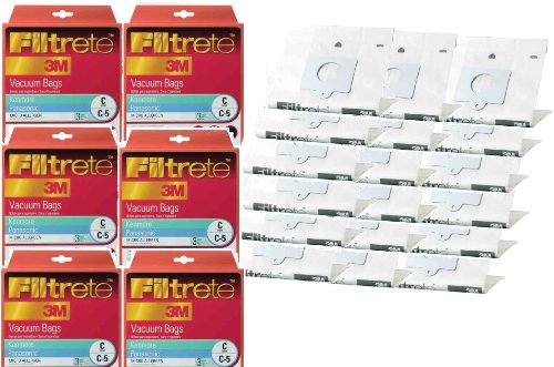 Kenmore 18pk Style C, Style Q Canister Vacuum Bags for 5055, 20-50557 Progressive, Intuition Part 68700A-6, 68700B-6