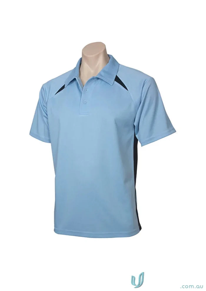 Kids Splice Polo with light blue color and stylish contrast panels for kids