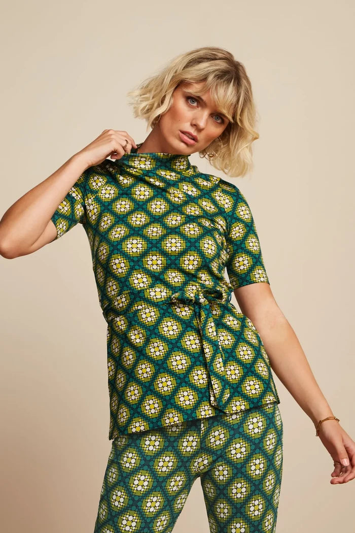 KING LOUIE Border Flared Pants Kirby Para Green