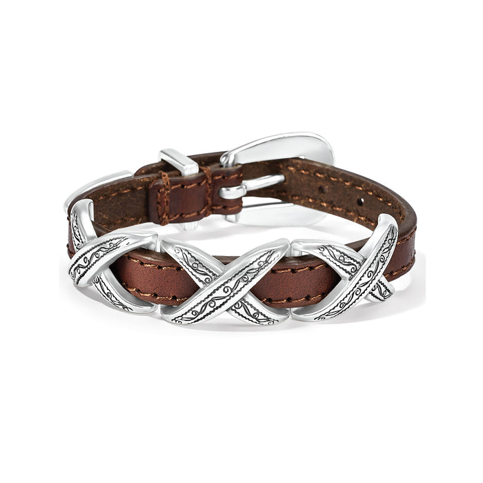 Kriss Kross Etched Bandit Bracelet - Brown