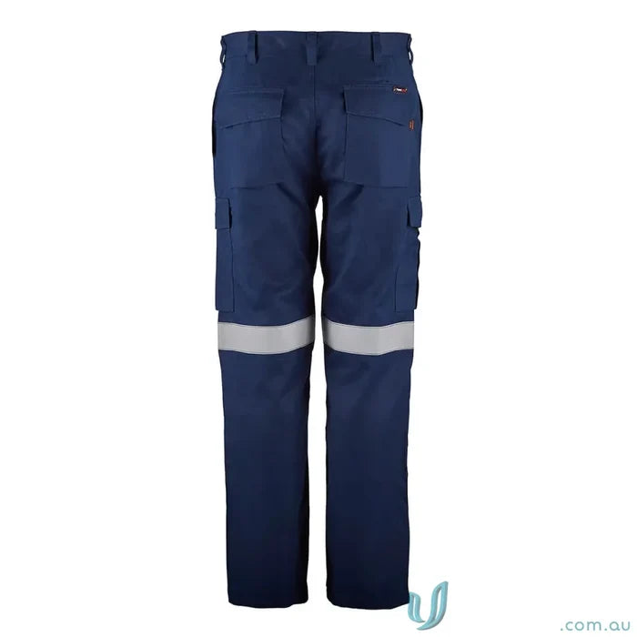 Blue Ladies HRC2 Inherent Reflective Cargo Pant with reflective stripes for safety