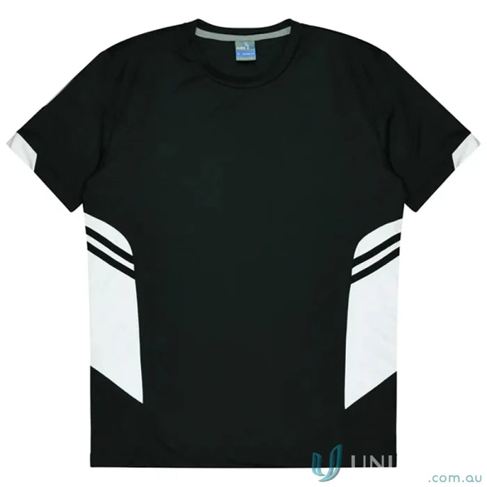 Black and white Ladies Tasman Tee made with comfy fabric, perfect for uniforms or workwear