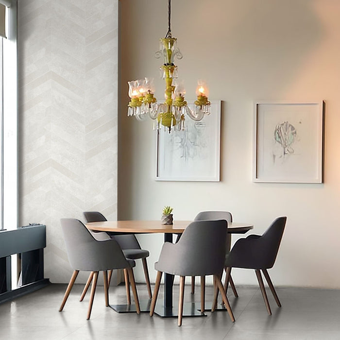 Leccese Chevron Perla Matt Tile Terratinta