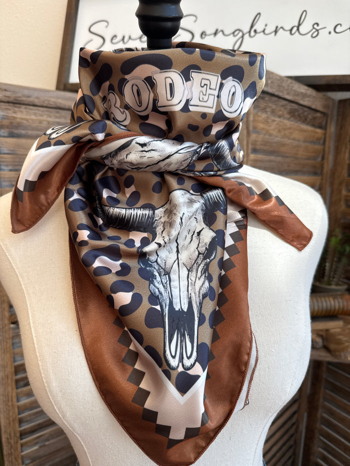 Leopard Print Rodeo Wild Rag Scarf