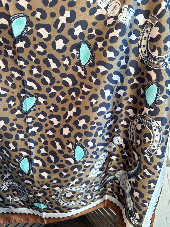 Leopard Print Rodeo Wild Rag Scarf