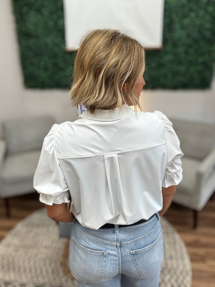 Liverpool - Snap Front Knit Shirt - White