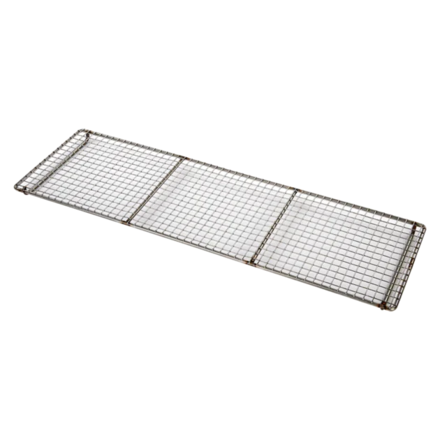 A silver stainless steel mesh grill top for the Kasai Konro Grill.