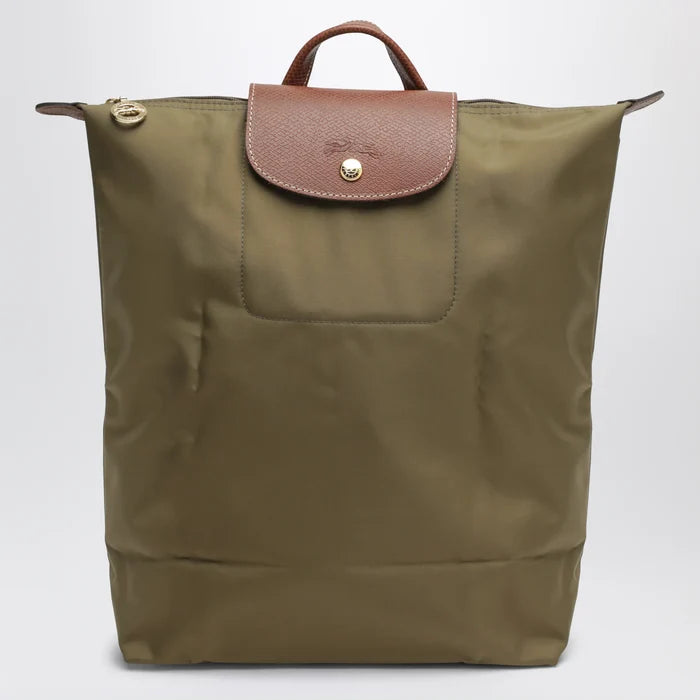 Longchamp - M Le Pliage Original olive backpack Brand U