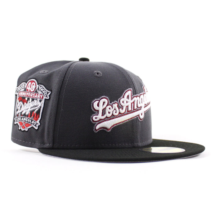 Los Angeles Dodgers 40th Anniversary New Era 59Fifty Fitted Hat (Graphite Black Gray Under Brim)