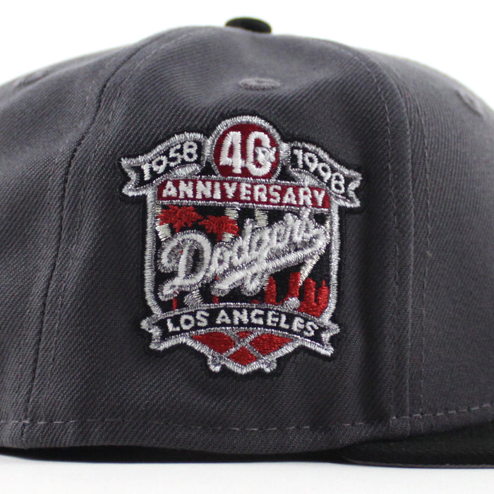 Los Angeles Dodgers 40th Anniversary New Era 59Fifty Fitted Hat (Graphite Black Gray Under Brim)