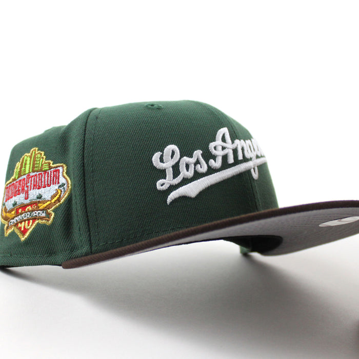 Los Angeles Dodgers 40th Anniversary New Era 59Fifty Fitted Hat (Pine Green Burnt Wood Brown Gray Under Brim)