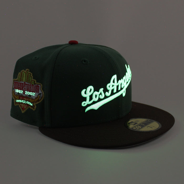 Los Angeles Dodgers 40th Anniversary New Era 59Fifty Fitted Hat (Pine Green Burnt Wood Brown Gray Under Brim)