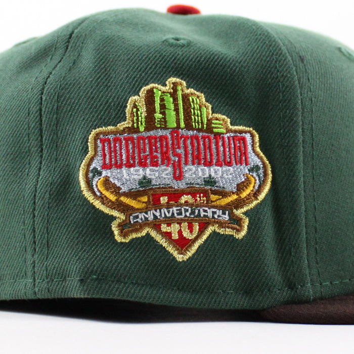 Los Angeles Dodgers 40th Anniversary New Era 59Fifty Fitted Hat (Pine Green Burnt Wood Brown Gray Under Brim)