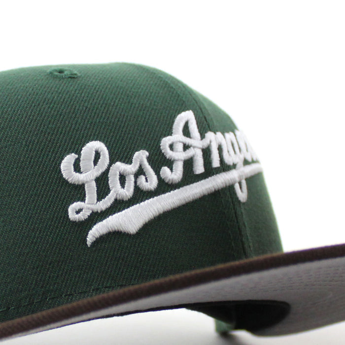 Los Angeles Dodgers 40th Anniversary New Era 59Fifty Fitted Hat (Pine Green Burnt Wood Brown Gray Under Brim)