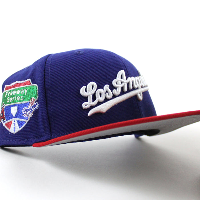 Los Angeles Dodgers Freeway Series New Era 59Fifty Fitted Hat (Royal Blue Scarlet Red Green Under Brim)
