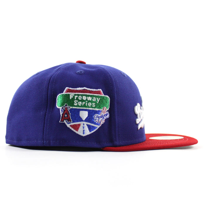 Los Angeles Dodgers Freeway Series New Era 59Fifty Fitted Hat (Royal Blue Scarlet Red Green Under Brim)