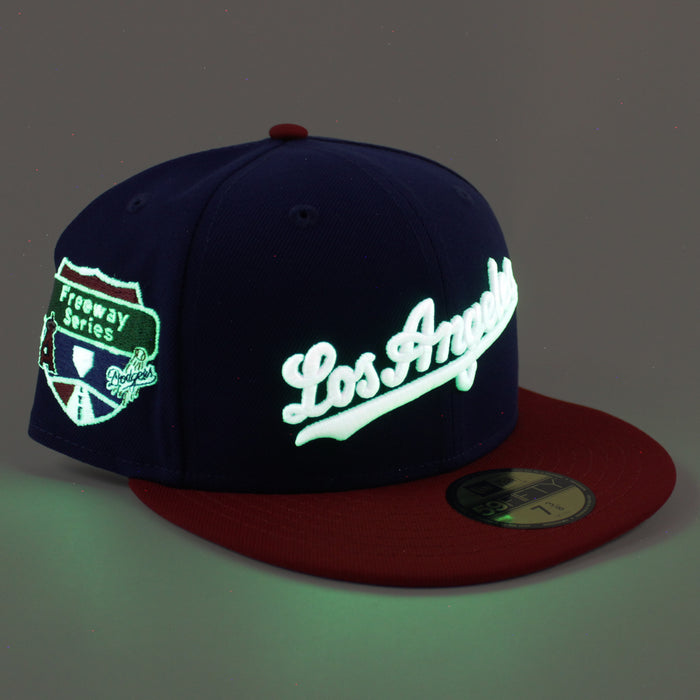 Los Angeles Dodgers Freeway Series New Era 59Fifty Fitted Hat (Royal Blue Scarlet Red Green Under Brim)